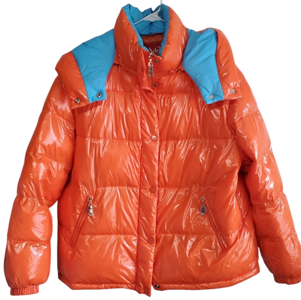 ASTRID XL WORN 2 TIMES PUFFER ORANGE BLUE ROOMIE